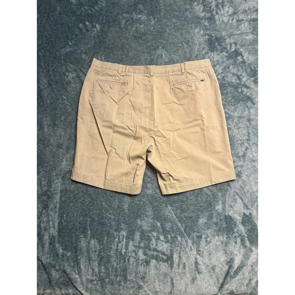 Polo Ralph Lauren Shorts Mens 46B Khaki Tan Classic Fit Flat Front Cotton Big